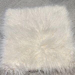 Pottery Barn Cream Faux Fur Accent Pillow